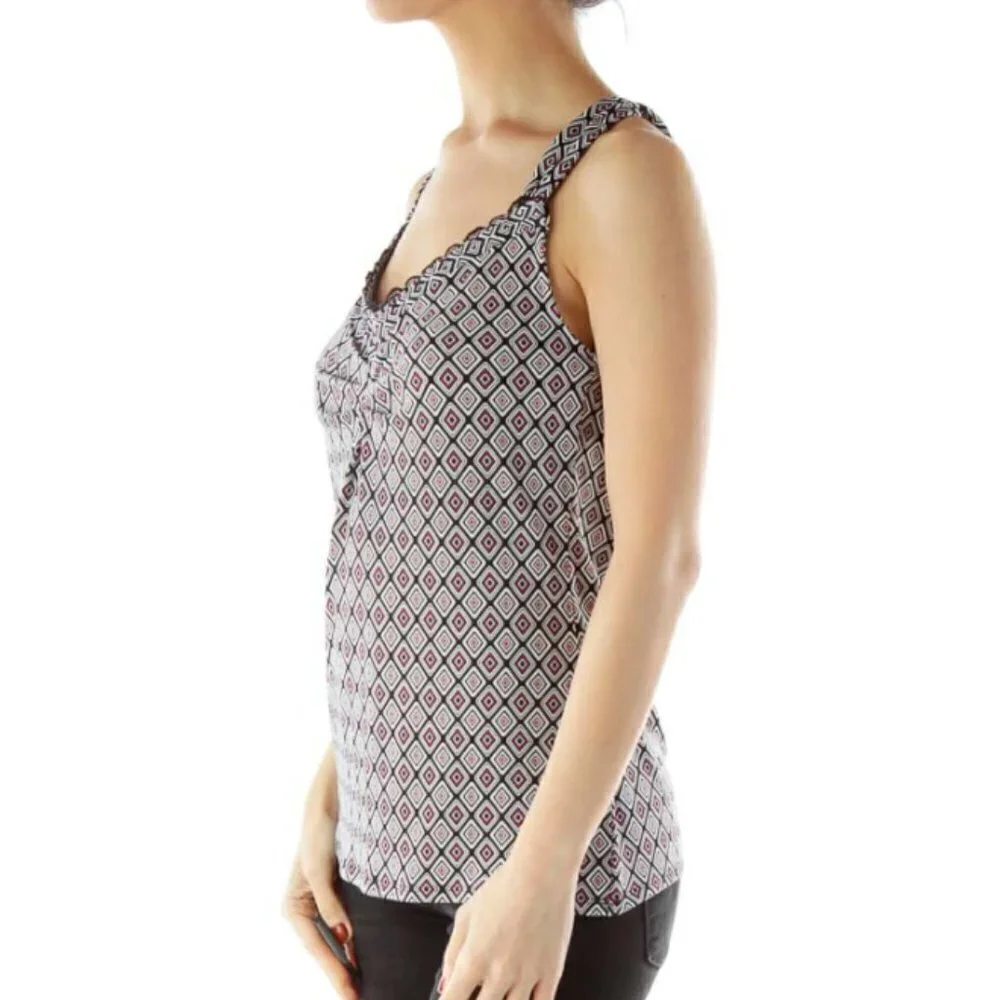 White House Black Market Black Pink Print - Picture 2 of 3